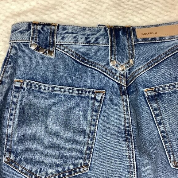 GRLFRND STUDDED DENIM HIGH WAIST MINI SKIRT NWT - Picture 8 of 9
